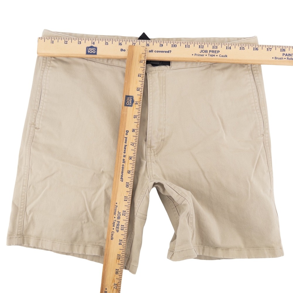 Bearded Goat Mens Small Boundless Canvas Shorts Tan Khaki Belted Gorpcore Hiking - Picture 5 of 7